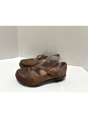 Earth womens Mary Jane Brown flat shoes Leather Alder oatmeal size 7.5